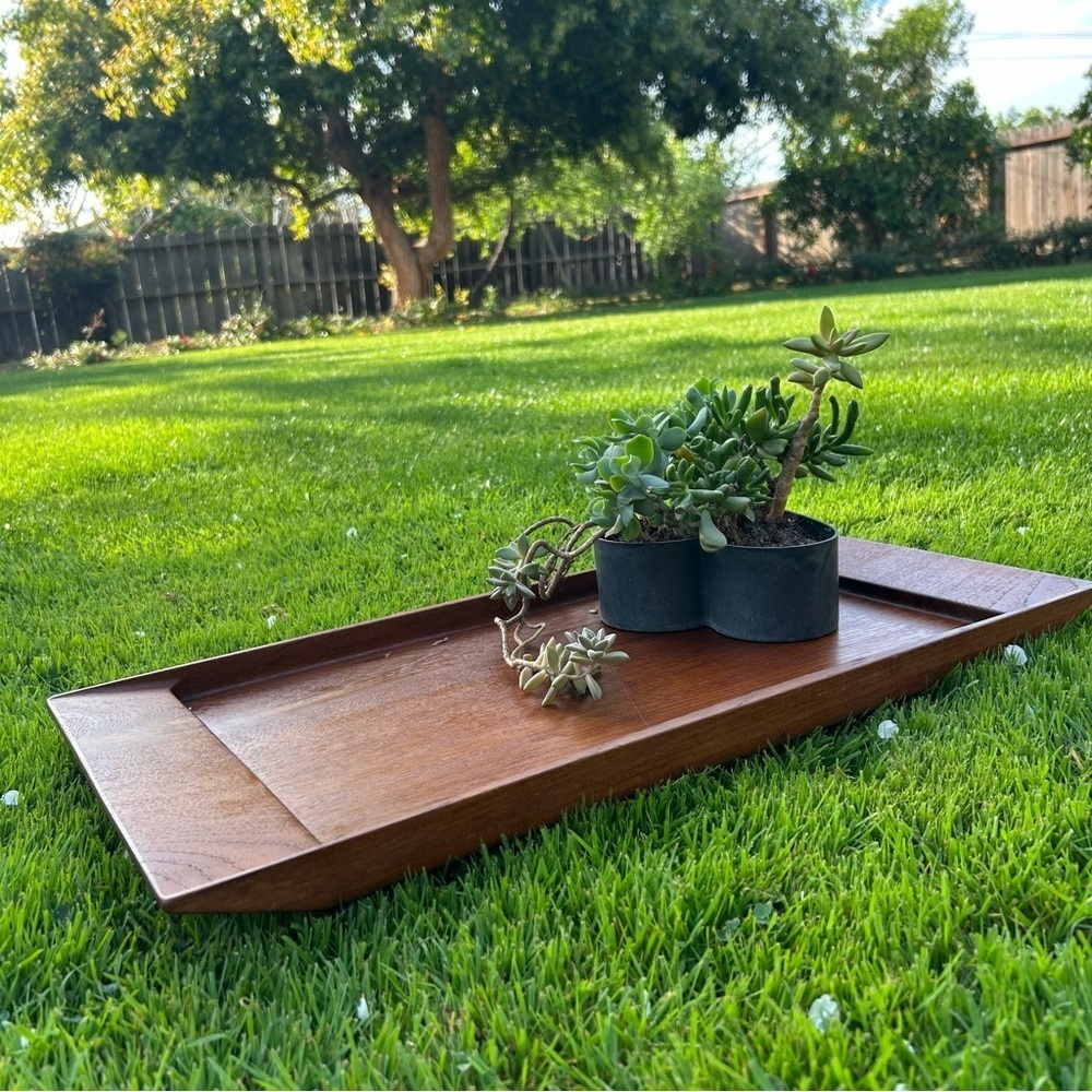 RARE MCM Mid Century Danish Large Wooden Tray by Designer Poul Knudsen Denmark